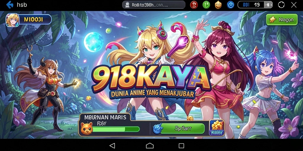 Tampilan screenshot 918KAYA menampilkan aksi karakter Anime yang seru.