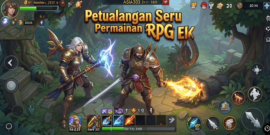 Tangkapan layar menunjukkan karakter beraksi dalam pertempuran epik RPG.