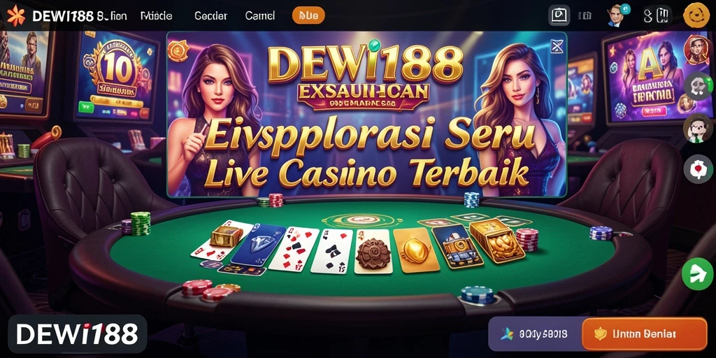 Tampilan gameplay seru dengan dealer langsung di DEWI188.