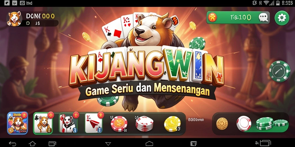 Tampilan gameplay seru dalam permainan Domino KIJANGWIN.