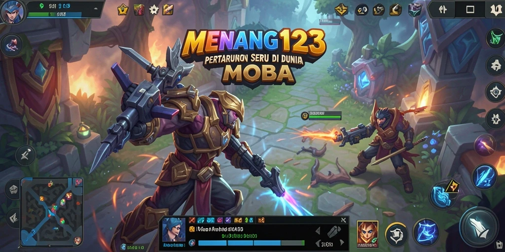 Tampak menegangkan saat karakter bertempur di arena MOBA.
