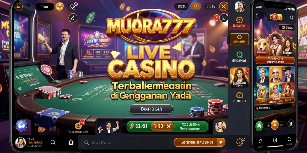 Tangkapan layar utama MUARA777 menampilkan dealer langsung yang ramah dan gameplay yang menarik.