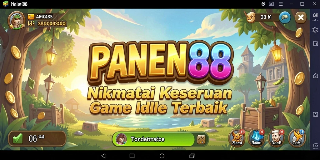 Tampilan gameplay <strong>PANEN88</strong> yang memukau dengan kebun yang sedang berkembang.