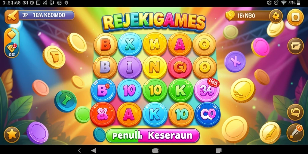 Tampilan gameplay seru dari REJEKIGAMES dengan elemen Bingo yang menarik.